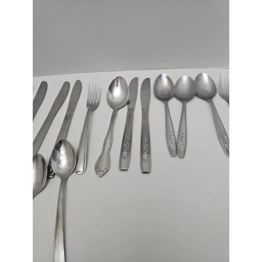 20pc Stainless Steel Silverware Flatware Lot Assorted‎ Pieces Mixed Patterns